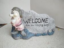Grumpy Disney Welcome Garden Rock Statue Are You Staying Long? Yard Decoration for sale  Shipping to South Africa