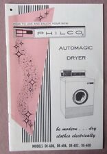 Philco Automagic 1959/secadora automática manual del dueño DE608 DE606 DE602 DE600, usado segunda mano  Embacar hacia Argentina