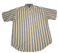 Camisa amarilla grande a rayas con botones de manga corta Tommy Hilfiger para hombre, usado segunda mano  Embacar hacia Argentina