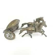 Brass Horses pulling a Chariot Carriage Brass Sculpture Figurine Statue for sale  Shipping to South Africa