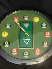 Vintage Billiards Pool Ball Clock 11 in. Round Pool Table Wall Clock Very Unique, used for sale  Shipping to South Africa