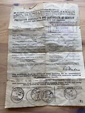 Wwi protection certificate for sale  IPSWICH