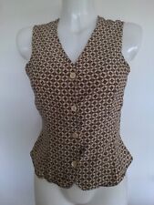 Principles Cream /Maroon Patterned Sleeveless Silk  Waistcoat Size 12 for sale  Shipping to South Africa