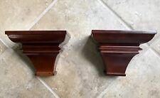 Vintage Pair of 6.12" x 4.75" x 5" Wooden Wall Traditional Crown Molding Shelves for sale  Shipping to South Africa