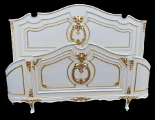 Cama queen size francesa Louis XVI laca branca com ouro comprar usado  Enviando para Brazil
