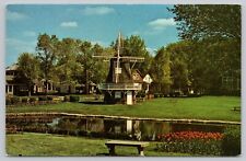 Postcard Sunken Garden Park Pella Iowa, Windmill for sale  Shipping to South Africa