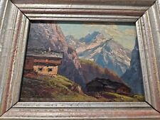 Pintura vintage a bordo emoldurada Alexander Scherban Mountain House paisagem... comprar usado  Enviando para Brazil