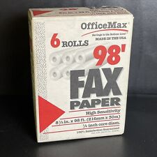 Papel de fax Office Max 4 novos rolos fac-símile térmico de alta sensibilidade núcleo 1/2” comprar usado  Enviando para Brazil