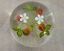 2 3/8in Paul Stankard 3D 4 Strawberries w/2 blossoms Art Glass Paperweight 1974 for sale  Shipping to South Africa