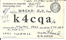 Usado, Tarjeta de radio QSL 1957 Chapel Hill Carolina del Norte segunda mano  Embacar hacia Argentina