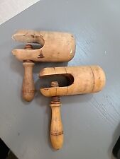 2 Antique Turned Wooden Quilting Clamps Set of 2 Sewing Vintage Wood for sale  Shipping to South Africa