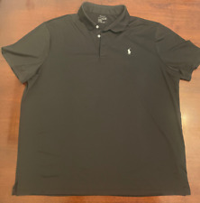 Camisa polo masculina Ralph Lauren XXL preta desempenho manga curta elástica, usado comprar usado  Enviando para Brazil