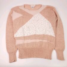 Suéter Vintage Crochet Angora Lilly Of California Mujer Mediano Rosa Blanco Años 90 segunda mano  Embacar hacia Argentina