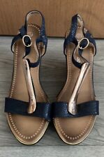 Womens Wedge Sandal Heels, Navy, Size 4, Bellissimo, used for sale  Shipping to South Africa