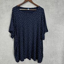 Old navy top womens plus 4X blue polka dot micro luxe short sleeve preppy casual for sale  Shipping to South Africa