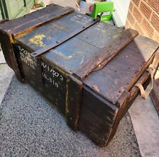 Used, Antique wooden military ammo box. medieval  storage reenactment prop. Tool chest for sale  HALESOWEN