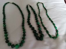 Vintage malachite necklaces. for sale  WEYMOUTH