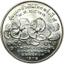 Tajlandia 150 Baht 1978 ŚWIATOWA KONFERENCJA ORCHIDEI BANGKOK - Srebrny nieobiegowy UNC na sprzedaż  PL