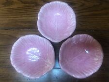  3 Pink Ceramic Cabbage Leaf Bowls Holland Mold for sale  Lawrence Township
