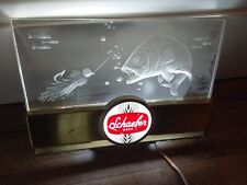 Vintage Lighted Schaefer Beer Bass Fishing Sign Bar Brewery TESTED Free Ship, used for sale  Pennsburg