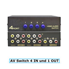 Usado, E32C Audio Video RCA AV Switch 4:1 Selector Box Splitter Umschalter CinchKabel comprar usado  Enviando para Brazil