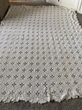 Colcha de crochet vintage/cubierta/cubierta de cama blanca peso pesado segunda mano  Embacar hacia Argentina