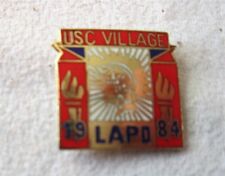 1984 LOS ANGELES Olympics LAPD USC VILLAGE TROJANS Pin Badge   for sale  Shipping to South Africa