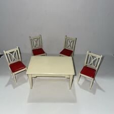 Lote de 4 cadeiras vintage Ideal para móveis de casa de bonecas mesa vermelho branco cozinha plástico comprar usado  Enviando para Brazil