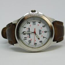 Reloj analógico de cuarzo de cuero genuino Timex Expedition Indiglo para hombre batería nueva segunda mano  Embacar hacia Argentina