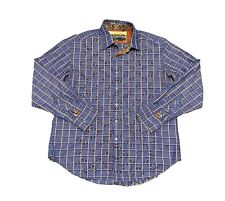 Camisa masculina Robert Graham jacquard veleiro punho flip tamanho XL botão para cima LS comprar usado  Enviando para Brazil