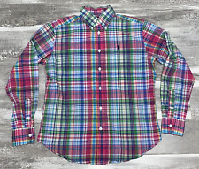 Camisa polo Ralph Lauren manga longa Madras xadrez algodão ajuste tamanho P/P comprar usado  Enviando para Brazil