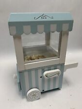 Little Town Popcorn Cart Wooden Toy Pale Blue & White Stripes 10" A47 for sale  Shipping to South Africa
