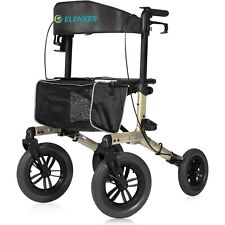 OasisSpace All Terrains Rollator Walker Senior Foldable Cup Holder Seat 300 lb for sale  Shipping to South Africa