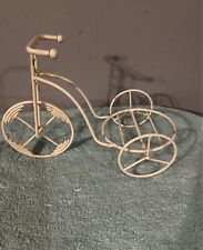 White Metal Tricycle Plant Stand Flower Pot Planter Yard Art . for sale  Shipping to South Africa