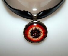 Black leather Choker pendant, bdsm symbol logo pendant necklace Bdsm  triskele for sale  Shipping to South Africa