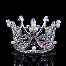 Usado, Mini coroa tiara redonda círculo cristal completo bebê menina flor 4 cm de altura  comprar usado  Enviando para Brazil