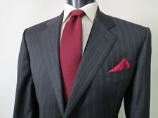H Huntsman & Son by Cantarelli Made in Italy charcoal stripe canvas Suit 44 R for sale  Shipping to South Africa