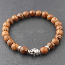 Men's 8MM Multilayer Buddha Wooden Beaded Bracelet Jewelry Women Stretch Bangle for sale  Shipping to South Africa