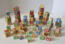 Mixed Lot 60+ Wooden Alphabet Building Blocks nice variety for sale  Shipping to South Africa