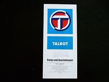1982 brochure talbot for sale  Shipping to Ireland
