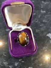 Silver Hallmarked Tigers Eye Ring Size J 1/2  for sale  Shipping to South Africa