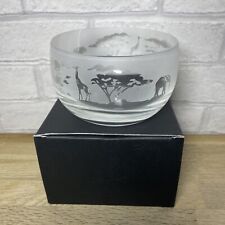 Milford Collection Animo Glass SANDBLASTED FRIEZE Bowl  Safari Boxed for sale  Shipping to South Africa