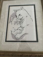 cat embroidery picture double for sale  Port Huron