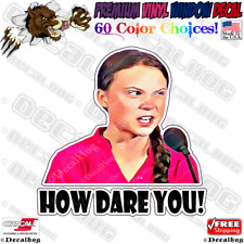 25-1000 Greta How Dare You 1.50" Car Truck Gas Pump Window Vinyl Decal Stickers., used for sale  Shipping to South Africa