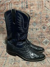 Botas de Vaquero Ríos of Mercedes Azul Oscuro Exóticas Avestruz Puntia Para Hombre Talla 12.5 B, usado segunda mano  Embacar hacia Mexico