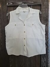 Rail Ryders Women's Sleevless White Top Button-up Small, used for sale  Shipping to South Africa