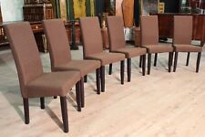 Grupo de seis sillas muebles de madera en tela sillones sala de estar moderna, usado segunda mano  Embacar hacia Argentina