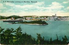 c1913 Postal, Envío SS Bermudas llegando a Hamilton Bermudas, Publicado segunda mano  Embacar hacia Argentina