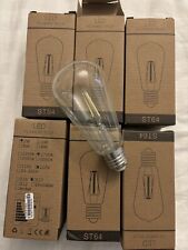6 X Vintage Style Edison E27 2W 6000K Screw LED Filament Light Bulb ST64, used for sale  Shipping to South Africa