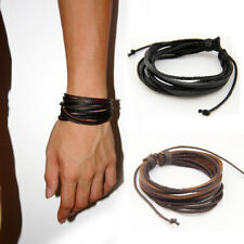 2pcs Fashion Leather Bracelet Braided hemp rope bangle for Women/Men Jewelry for sale  Shipping to South Africa